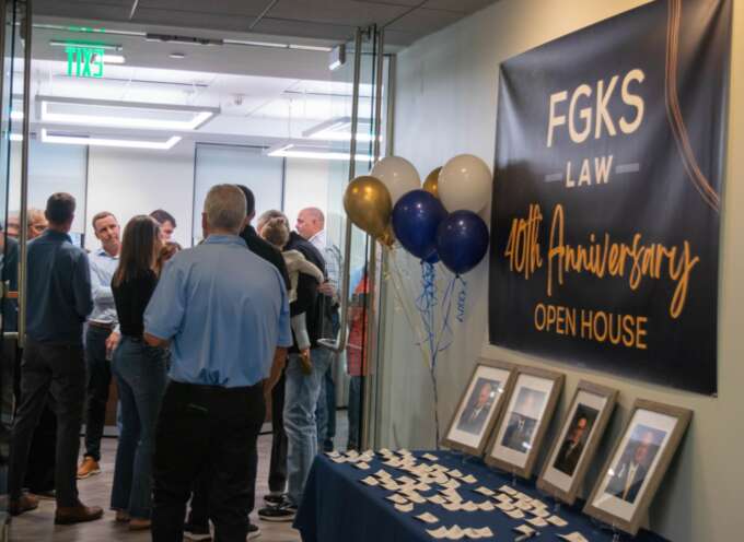 FGKS Law 40th anniversary celebration with attorneys and families